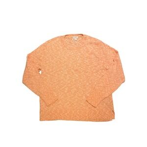 J. Crew Sweater Women's Size M Peach Orange Speckled Knit Cotton Blend Pullover‎
